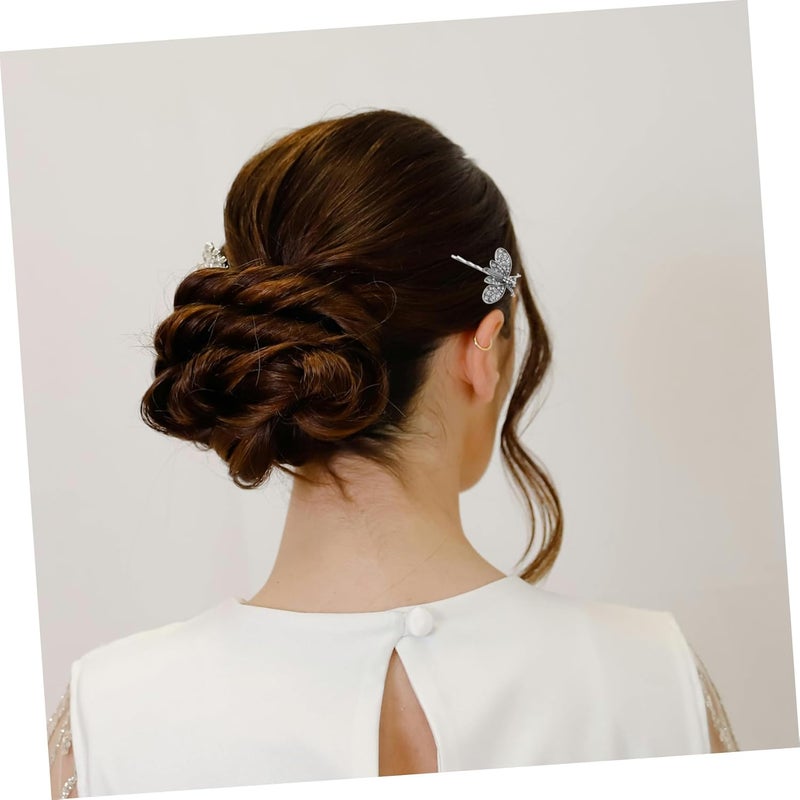 Vintage Dragonfly Hair Barrettes Silver Alloy Hairpins For Girls Party Decor - Image 5